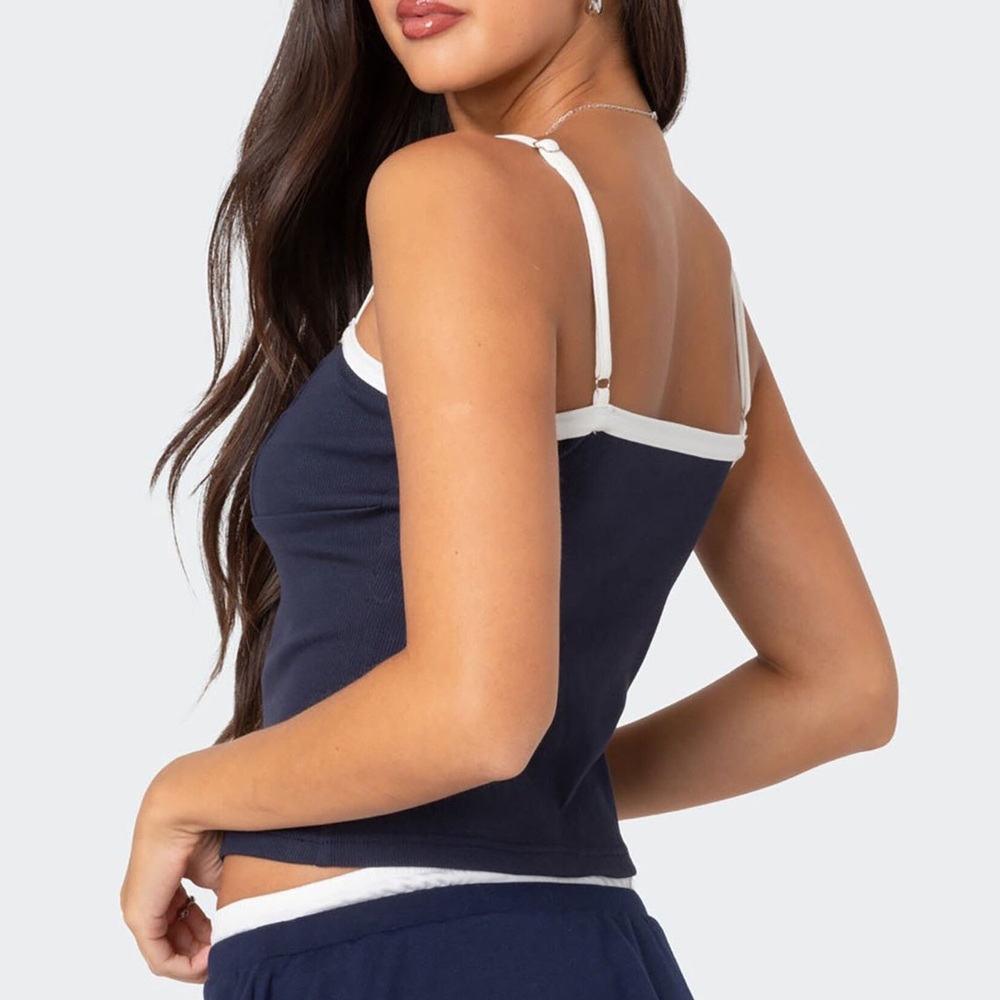 Edikted Baxter Button Front Ribbed Tank Top NWT - Picture 2 of 9